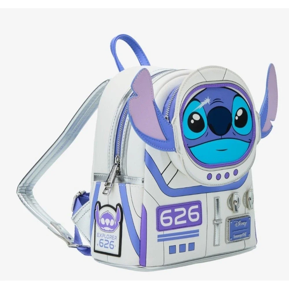 NEW! Loungefly Lilo & Stitch Spaceman Astronaut 626 Figural‎ Backpack Metallic